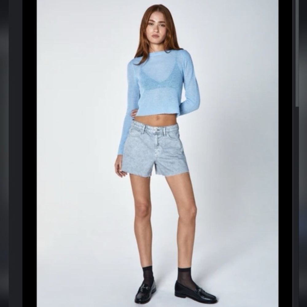 NWT Unpublished Laine Boyfriend Slouchy Shorts Size 30 Jean Denim